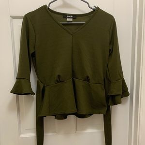Green long sleeve dress shirt